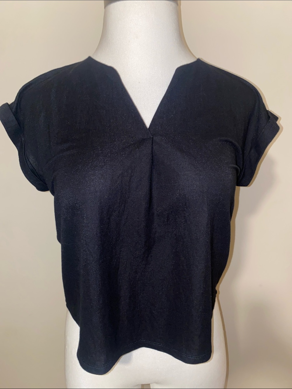 Black V-Notch Short Sleeve Women's Tee